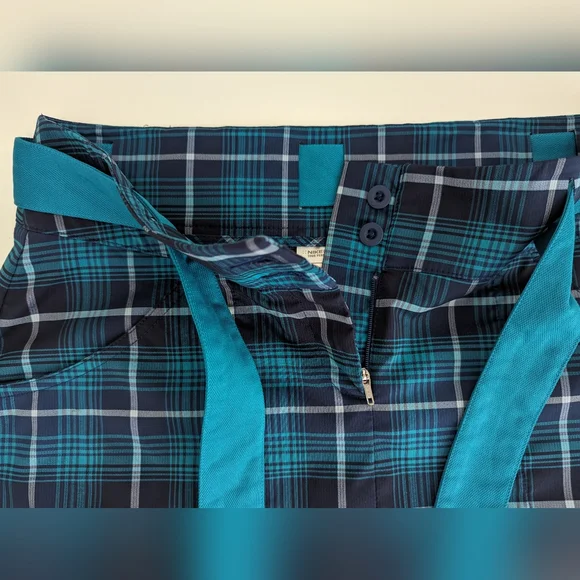 NIKE DriFit Tour Performance Tartan Teal Green Plaid Golf Skirt Sz 6 Ultra Light - Picture 5 of 16